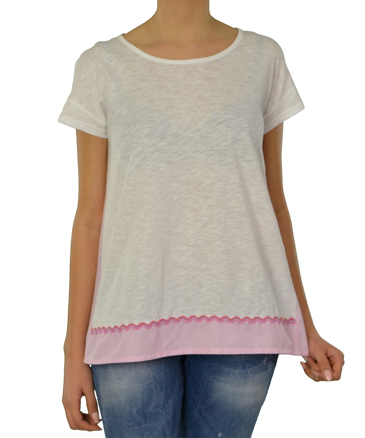 Γυναικείο t-shirt Lipsy λευκό με άνοιγμα 1170032